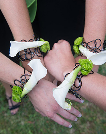 Accessoire, bracelet de fleurs pour un mariage